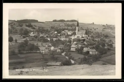 AK Reichenau im Mühlkreis, Gesamtansicht mit Kirche