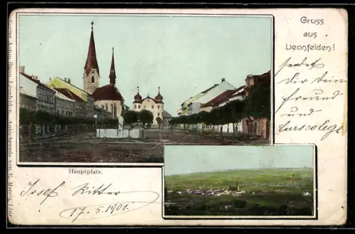 AK Leonfelden, Ortsansicht, Hauptplatz