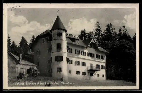 AK Leonfelden, Brunnwald, Schloss mit Waldblick