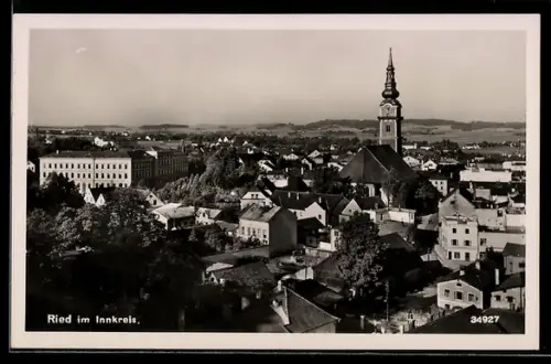 AK Ried im Innkreis, Panorama mit Kirche