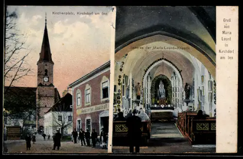AK Kirchdorf am Inn, Innenansicht der Maria Lourd-Kapelle, Kirchenplatz