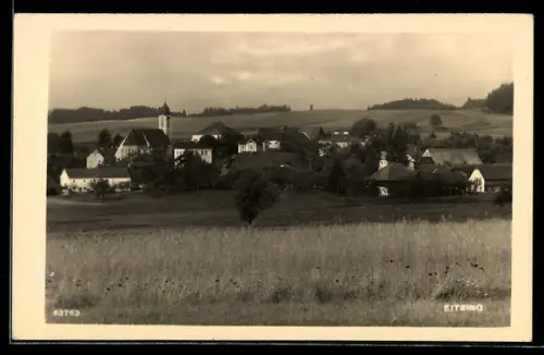 AK Eitzing /O.-Oe., Ortspartie mit Kirche