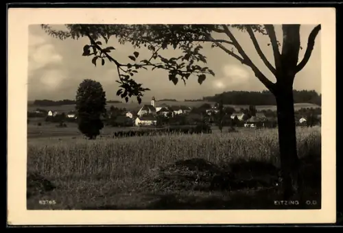 AK Eitzing /O.-D., Teilansicht mit Kirche