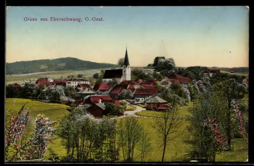 AK Eberschwang /O.-Oest., Teilansicht mit Kirche