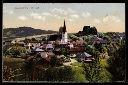 AK Eberschwang, Ortsansicht mit Kirche
