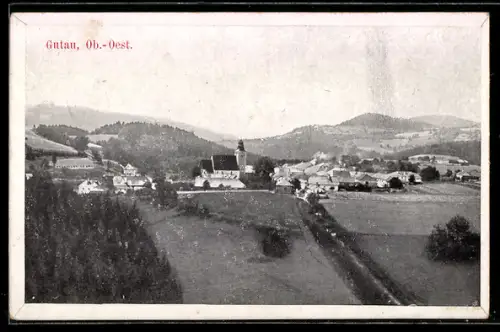 AK Gutau /Ob.-Oest., Teilansicht mit Kirche