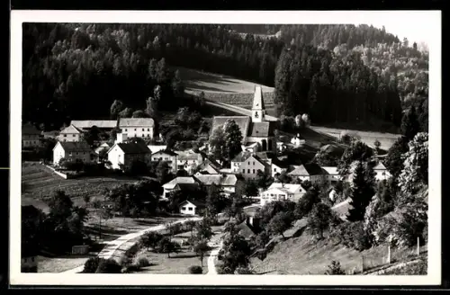 AK Hirschbach b. Freistadt, Teilansicht mit Kirche
