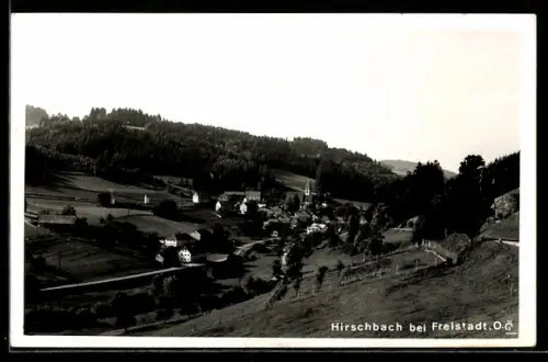 AK Hirschbach bei Freistadt, Teilansicht mit Kirche