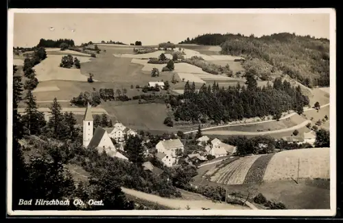 AK Bad Hirschbach /Ob.-Oest., Panorama mit Kirche