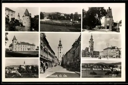AK Freistadt /O.-Oe., Burg, Strassenpartie am Tor, Ortspartie