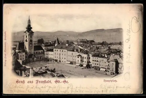 AK Freystadt, Hauptplatz aus der Vogelschau