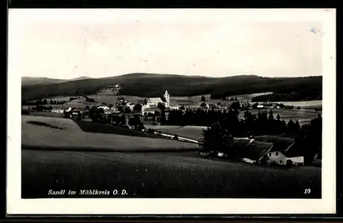 AK Sandl im Mühlkreis, Ortspartie mit Kirche