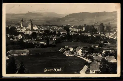 AK Freistadt /O.-Ö., Teilansicht mit Schloss