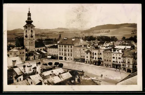 AK Freistadt /O.-Ö., Hauptplatz mit Kirche