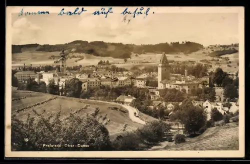 AK Freistadt /Ober-Donau, Panorama mit Kirche