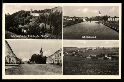 AK Hellmonsödt i. M., Ortsansichten, Schwimmbad
