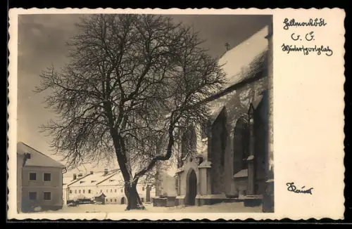 AK Hellmonsödt /O.-Ö., Kirche im Winter