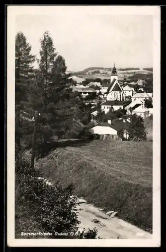 AK Gutau, Teilansicht mit Kirche