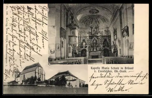 AK Bad Leonfelden, Kapelle Maria Schutz beim Bründl, Innenansicht