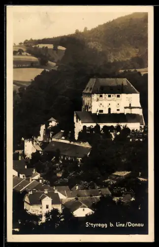 AK Steyregg b. Linz, Schloss, Ortsansicht
