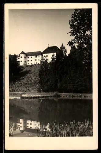 AK Geinberg, Schloss am See mit Spiegelung
