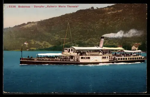 AK Dampfer Kaiserin Maria Theresia in Fahrt auf dem Bodensee