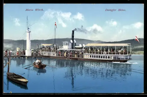AK Dampfer Helios an der Landungsbrücke von Maria Wörth