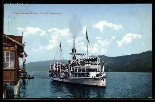 AK Dampfer Landskron nach Ablegen von der Landestelle auf dem Ossiachersee