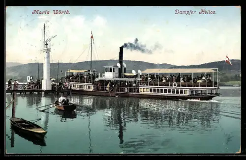 AK Dampfer Helios an der Landungsbrücke von Maria Wörth