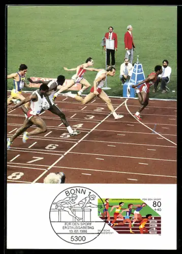 Maximum-AK Bonn, Leichtathletik-Europameisterschaft, Für den Sport 1986, Sprinter an der Ziellinie