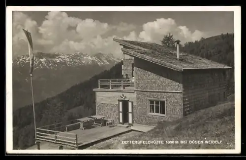 AK Zettersfeldhütte, Berghütte mit bösen Weibele