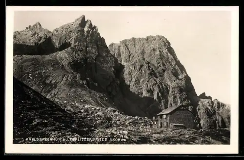 AK Karlsbader Hütte /Dolomiten, Blick gegen die Teplitzerspitze