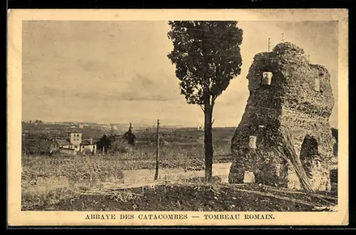 AK Roma, Abbaye des Catacombes, Tombeau Romain