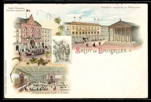 Lithographie Bruxelles, Théâtre royal de la Monnaie