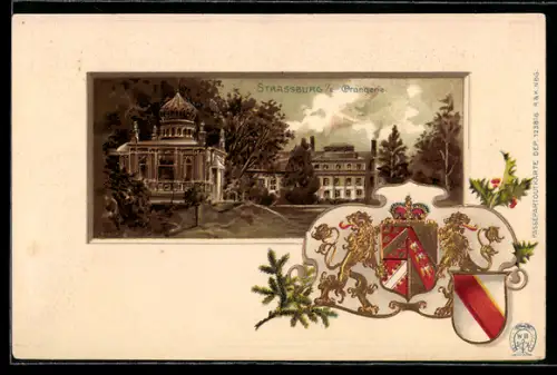 AK Strassburg i. E., Die Orangerie, Wappen