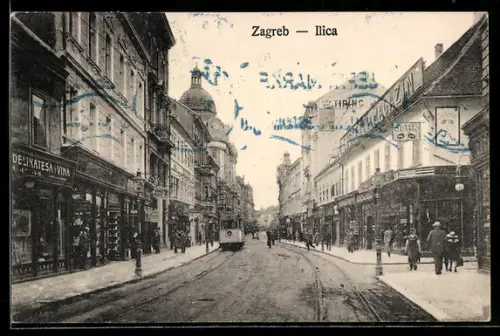 AK Zagreb, Ilica, Strassenbahn