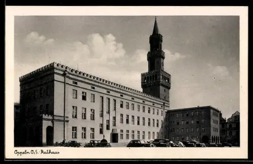 AK Oppeln /O.-S., Partie vor dem Rathaus