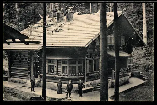 AK Dittersbach / Jetrichovice, Balzhütte - Fürstl. Kinsky`sches Jagdhaus