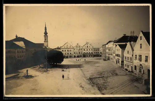 AK Obernberg am Inn, Marktplatz mit Kirche