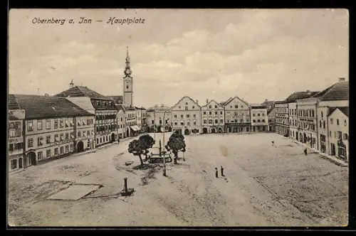 AK Obernberg a. Inn, Hauptplatz mit Kirche