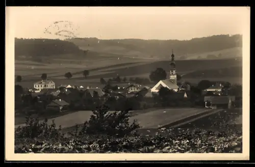 AK Mettmach /O.Ö., Panorama mit Kirche