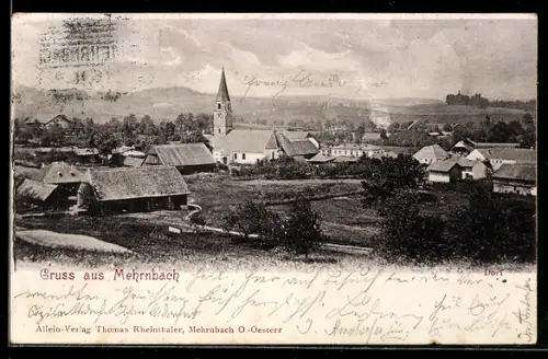 AK Mehrnbach, Panorama mit Kirche