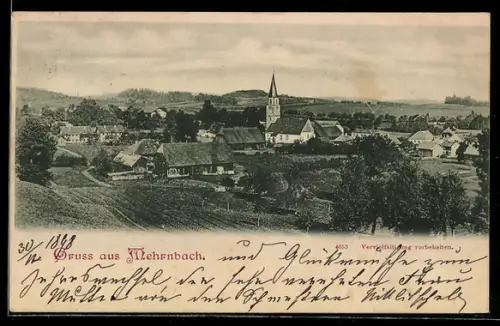 AK Mehrnbach, Panorama mit Kirche