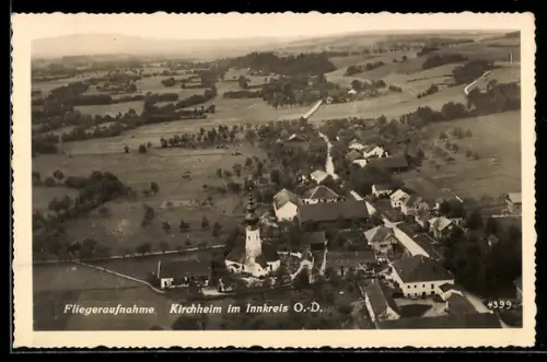 AK Kirchheim im Innkreis, Fliegeraufnahme mit Kirche