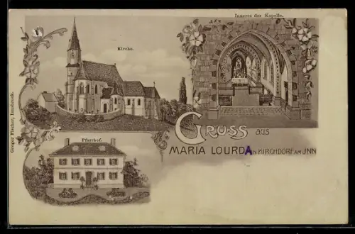 AK Kirchdorf am Inn, Maria Lourdes, Kirche, Pfarrhof, Inneres der Kapelle