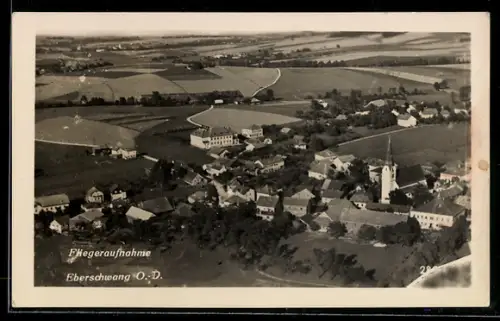 AK Eberschwang /O.-D., Fliegeraufnahme mit Kirche