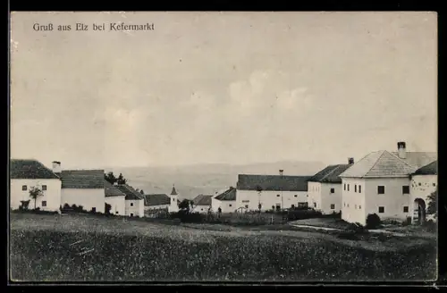 AK Lasberg /O.-Oe., Elz bei Kefermarkt, Ortspartie mit Kirche