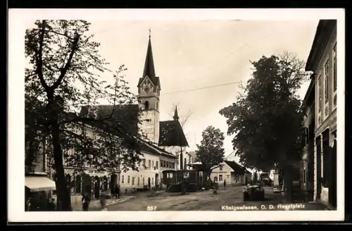 AK Königswiesen /O. D., Hauptplatz mit Kirche