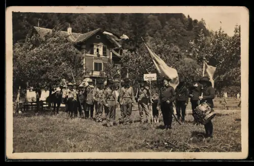 AK Bad Ischl, Landsturm 1799, Gruppe in Kostümen