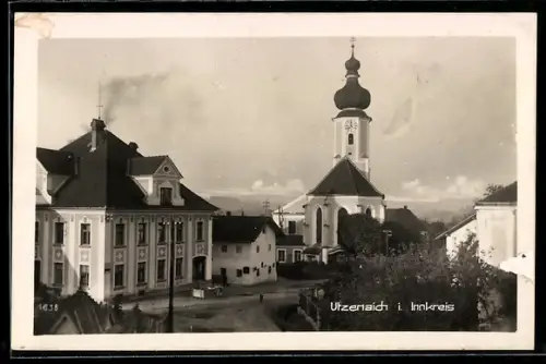 AK Utzenaich i. Innkreis, Ortsansicht mit Kirche